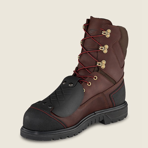 Red Wing Mens Brnr Xp - 8-inch Waterproof Toe Metguard - Safety Boots Brown/Black - 6849LAKWM